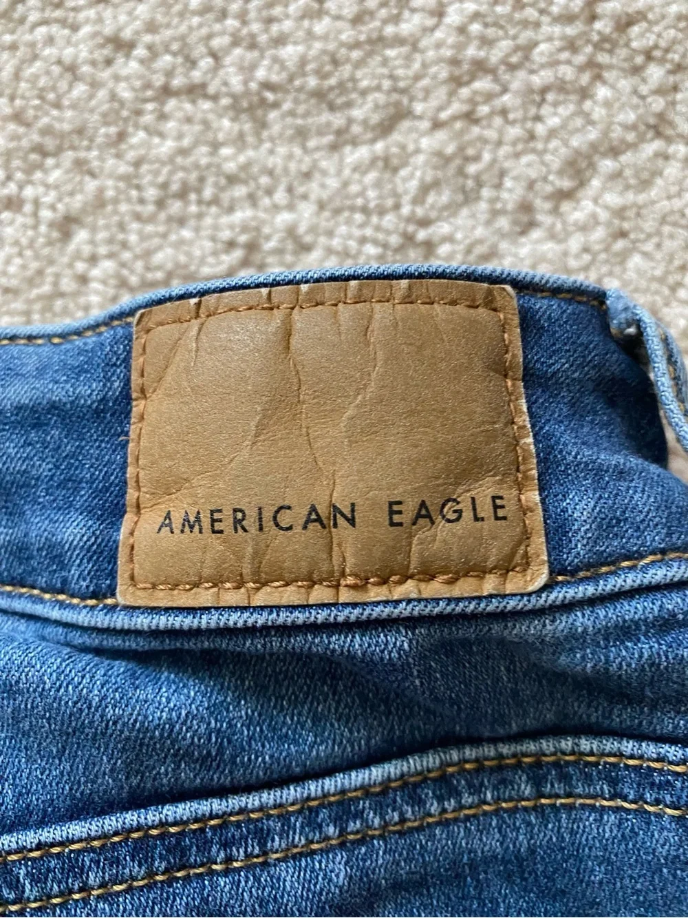 American Eagle Outfitters Dark Blue Distressed Skinny Jeans - Picture 6 of 7